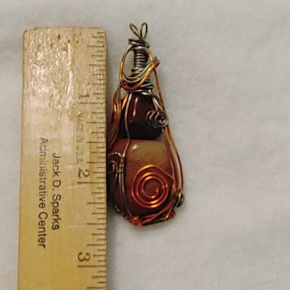 Wire Wrapped Stone Pendant - Picture 3 of 3